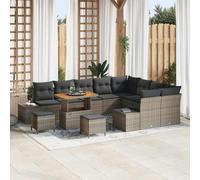 vidaXL Set Divano da Giardino con cuscino 12 pcs Grigio polyrattan