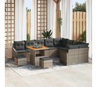 vidaXL Set Divano da Giardino con cuscino 12 pcs Grigio polyrattan