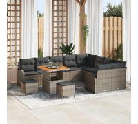 vidaXL Set Divano da Giardino con cuscino 12 pcs Grigio polyrattan