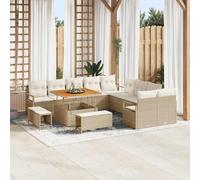 vidaXL Set Divano da Giardino con cuscino 13 pcs Beige e Crema