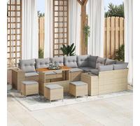 vidaXL Set Divano da Giardino con cuscino 13 pcs Beige e Grigio Chiaro
