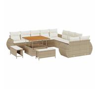vidaXL Set di divani da Giardino 13 Pezzi con Cuscini Beige Polyrattan mobili da Esterno Resistenti ai Raggi UV sezioni includono e Tavolo Design Moderno per patii intrattenere in balconi loveseat s