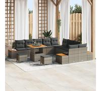 vidaXL Set Divano da Giardino con cuscino 13 pcs Grigio