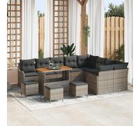 vidaXL Set Divano da Giardino con cuscino 13 pcs Grigio polyrattan