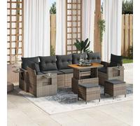 vidaXL Set Divano da Giardino con cuscino 13 pcs Grigio polyrattan