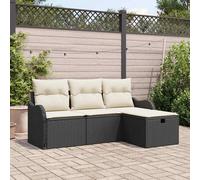 vidaXL Set Divano da Giardino con cuscino 4 pcs Poly Rattan