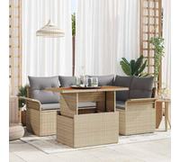 vidaXL Set Divano da Giardino con cuscino 5 pcs beige e grigio chiaro