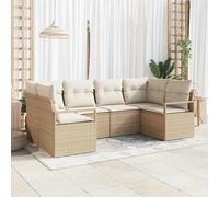 vidaXL Set Divano da Giardino con cuscino 6 pcs Beige e Crema