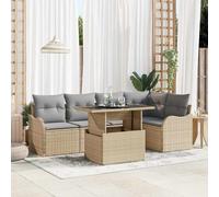 vidaXL Set Divano da Giardino con cuscino 6 pcs Beige Poly Rattan