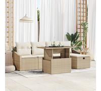 vidaXL Set Divano da Giardino con cuscino 6 pcs Beige Poly Rattan