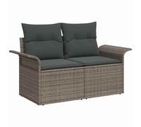 vidaXL Set Divano da Giardino con cuscino 6 pcs Grigio Poly Rattan