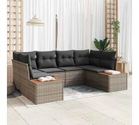 vidaXL Set Divano da Giardino con cuscino 6 pcs Grigio polyrattan