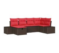 vidaXL Set Divano da Giardino con cuscino 6 pcs Marrone polyrattan, Giardino e terrazza, divano moderno, arredo esterno resistente, moduli UV, comodo lounge in rattan, divano patio