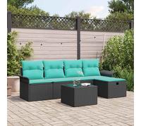 vidaXL Set Divano da Giardino con cuscino 6 pcs Poly Rattan, Arredamento Giardino e Terrazzo, Set Moderno, Divano Resistente, Leggero e Ideale per Relax