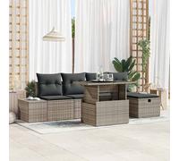 vidaXL Set Divano da Giardino con cuscino 6 pcs Poly Rattan