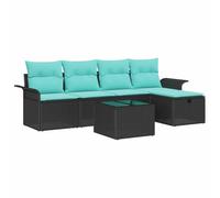 vidaXL Set Divano da Giardino con cuscino 6 pcs Poly Rattan, Arredamento Giardino e Terrazzo, Set Moderno, Divano Resistente, Leggero e Ideale per Relax