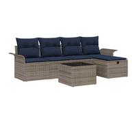 vidaXL Set Divano da Giardino con cuscino 6 pcs Poly Rattan, Arredamento Giardino e Terrazzo, Set Moderno, Divano Resistente, Leggero e Ideale per Relax