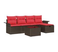 vidaXL Set Divano da Giardino con cuscino 6 pcs Poly Rattan