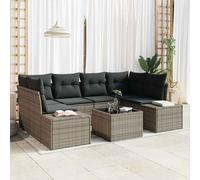 vidaXL Set Divano da Giardino con cuscino 7 pcs Grigio 55 x 55 x 37 cm