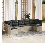 vidaXL Set Divano da Giardino con cuscino 7 pcs Grigio chiaro