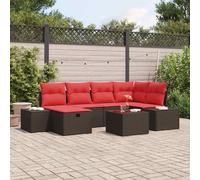 vidaXL Set Divano da Giardino con cuscino 7 pcs Marrone polyrattan, Giardino e terrazza, divano moderno, arredo esterno resistente, moduli UV, comodo lounge in rattan, divano patio