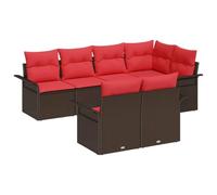 vidaXL Set Divano da Giardino con cuscino 7 pcs Marrone polyrattan, Giardino e terrazza, divano modulare in rattan, mobili resistenti, lounge esterna funzionale