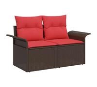 vidaXL Set Divano da Giardino con cuscino 7 pcs Marrone polyrattan, Set da giardino e terrazza, rettangolare, modulare, resistente alle intemperie, divano esterno, mobili da pranzo