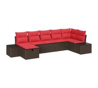 vidaXL Set Divano da Giardino con cuscino 7 pcs Marrone polyrattan, Sofa moderno per giardino e terrazza, resistente agli agenti atmosferici, modulare e perfetto per l'esterno