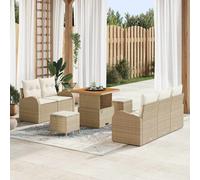 vidaXL Set Divano da Giardino con cuscino 8 pcs Beige e Crema