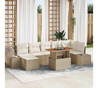 vidaXL Set Divano da Giardino con cuscino 8 pcs Beige e Crema