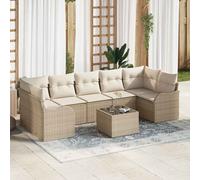 vidaXL Set Divano da Giardino con cuscino 8 pcs Beige e Crema