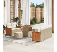 vidaXL Set Divano da Giardino con cuscino 8 pcs Beige e Crema