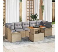 vidaXL Set Divano da Giardino con cuscino 8 pcs beige e grigio chiaro