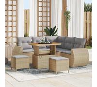vidaXL Set divani Giardino 8 Pezzi con Cuscini Sezione all'aperto 5 Persone Resistente ai Raggi UV Struttura polyrattan e Acciaio Mobili Patio Modulari di Lusso Contemporanei Resistenti al Clima