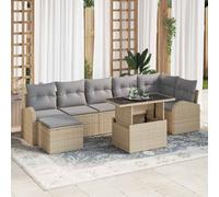 vidaXL Set Divano da Giardino con cuscino 8 pcs beige e grigio chiaro