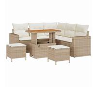 vidaXL Set Divano da Giardino 8 Pezzi con Cuscini Beige Rattan Mobili da Esterno Resistente ai Raggi UV e Waterproof Design Moderno Chic per Patio e Balcone