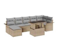 vidaXL Set Divano da Giardino con cuscino 8 pcs Beige Poly Rattan