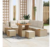 vidaXL Set Divano da Giardino con cuscino 8 pcs Beige Poly Rattan