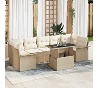 vidaXL Set Divano da Giardino con cuscino 8 pcs Beige Poly Rattan
