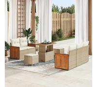 vidaXL Set Divano da Giardino con cuscino 8 pcs Beige Poly Rattan
