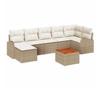 vidaXL Set Divano da Giardino con cuscino 8 pcs Beige polyrattan