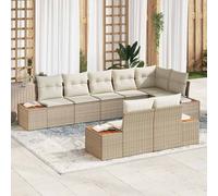 vidaXL Set Divano da Giardino con cuscino 8 pcs Beige polyrattan