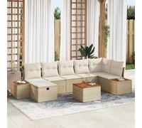 vidaXL Set Divano da Giardino con cuscino 8 pcs Beige polyrattan