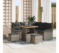 vidaXL Set Divano da Giardino con cuscino 8 pcs Grigio polyrattan