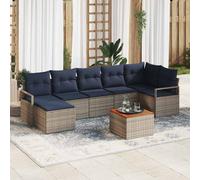 vidaXL Set Divano da Giardino con cuscino 8 pcs Grigio polyrattan