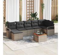 vidaXL Set Divano da Giardino con cuscino 8 pcs Grigio polyrattan