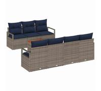 vidaXL Set Divano da Giardino con cuscino 8 pcs Grigio polyrattan, Divano da esterno moderno, elegante design da giardino, comodo seating in rattan, leggera configurazione