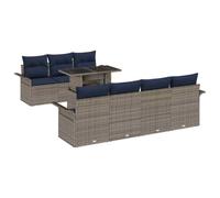 vidaXL Set Divano da Giardino con cuscino 8 pcs Grigio polyrattan, Seduta da Giardino e Terrazza, Lounge Moderna, Divano Modulare, Leggero, Mobili Resistente ai Raggi UV