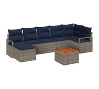 vidaXL Set Divano da Giardino con cuscino 8 pcs Grigio polyrattan, Set di divani da giardino moderno, leggero, resistente, comodo, con materiali UV e design modulare