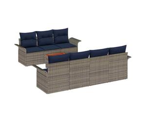 vidaXL Set Divano da Giardino con cuscino 8 pcs Grigio polyrattan, Set di divani modulari moderni per esterni, mobili da giardino eleganti, resistenti alle intemperie, arrangiamenti flessibili